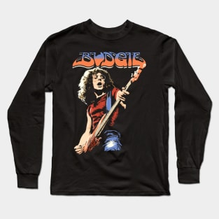 Budgie Band Burke Shelley Guitar v2 Long Sleeve T-Shirt